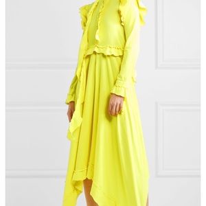 ISO Yellow Ruffle Midi dress
